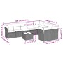 Set de sofás de jardín 10 pzas y cojines ratán sintético marrón