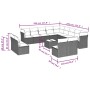 Set sofás de jardín 14 pzas con cojines ratán sintético marrón