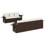 Set sofás de jardín 8 piezas y cojines ratán sintético marrón