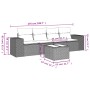 Set comedor de jardín 5 piezas y cojines ratán sintético marrón