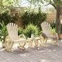 Juego de muebles de jardín 3 piezas madera maciza de abeto