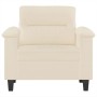 Sillón de tela de microfibra beige 60 cm