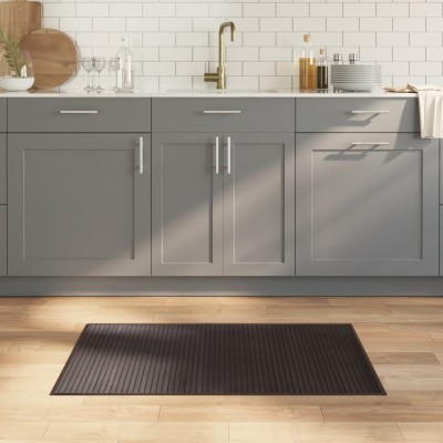 Alfombra rectangular bambú marrón oscuro 60x100 cm
