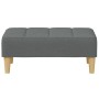 Sofá cama de 2 plazas con taburete tela gris oscuro