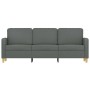 Sofá de 3 plazas de tela gris oscuro 180 cm