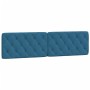 Cabecero de cama acolchado terciopelo azul 200 cm