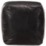 Puf negro 40x40x40 cm cuero genuino de cabra