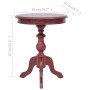 Mesa auxiliar de madera maciza de caoba marrón 50x50x65 cm