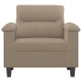 Sillón de tela de microfibra gris taupé 60 cm