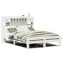 Cama con estantería sin colchón madera maciza blanca 150x200 cm
