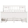 Cama con estantería sin colchón madera maciza blanca 180x200 cm