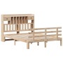 Cama con estantería sin colchón madera maciza de pino 160x200cm