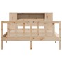 Cama con estantería sin colchón madera maciza de pino 160x200cm