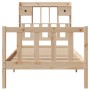 Cama con estantería sin colchón madera maciza de pino 100x200cm