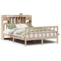 Cama con estantería sin colchón madera maciza de pino 150x200cm