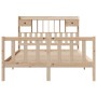 Cama con estantería sin colchón madera maciza de pino 150x200cm