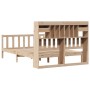 Cama con estantería sin colchón madera maciza de pino 150x200cm