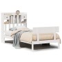 Cama con estantería sin colchón madera maciza blanco 90x200 cm