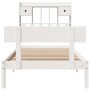 Cama con estantería sin colchón madera maciza blanco 90x200 cm