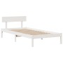 Cama con estantería sin colchón madera maciza blanco 90x200 cm