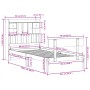 Cama con estantería sin colchón madera maciza blanco 90x200 cm