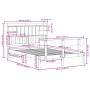 Cama con estantería sin colchón madera maciza de pino 140x200cm