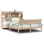 Cama con estantería sin colchón madera maciza de pino 150x200cm