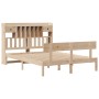 Cama con estantería sin colchón madera maciza de pino 150x200cm
