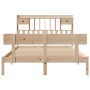 Cama con estantería sin colchón madera maciza de pino 150x200cm