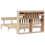 Cama con estantería sin colchón madera maciza de pino 150x200cm