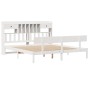 Cama con estantería sin colchón madera maciza blanca 180x200 cm