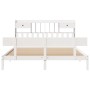 Cama con estantería sin colchón madera maciza blanca 180x200 cm