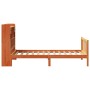 Cama con estantería sin colchón madera maciza marrón 75x190 cm