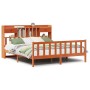 Cama con estantería sin colchón madera maciza marrón 180x200cm