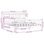 Cama con estantería sin colchón madera maciza marrón 180x200cm