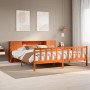 Cama con estantería sin colchón madera maciza marrón 200x200 cm