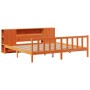 Cama con estantería sin colchón madera maciza marrón 200x200 cm