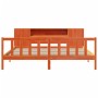 Cama con estantería sin colchón madera maciza marrón 200x200 cm
