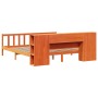 Cama con estantería sin colchón madera maciza marrón 200x200 cm