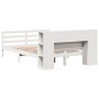 Cama con estantería sin colchón madera maciza blanca 135x190 cm