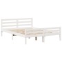 Cama con estantería sin colchón madera maciza blanca 135x190 cm
