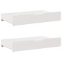Cama con estantería sin colchón madera maciza blanca 160x200 cm