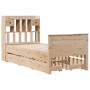Cama con estantería sin colchón madera maciza de pino 75x190 cm