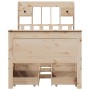 Cama con estantería sin colchón madera maciza de pino 75x190 cm