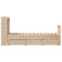 Cama con estantería sin colchón madera maciza de pino 75x190 cm