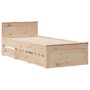 Cama con estantería sin colchón madera maciza de pino 75x190 cm