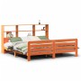 Cama sin colchón madera maciza de pino marrón cera 180x200 cm