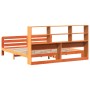 Cama sin colchón madera maciza de pino marrón cera 180x200 cm