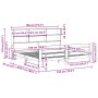 Cama sin colchón madera maciza de pino marrón cera 180x200 cm