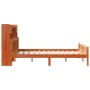 Cama con estantería sin colchón madera maciza marrón 150x200 cm